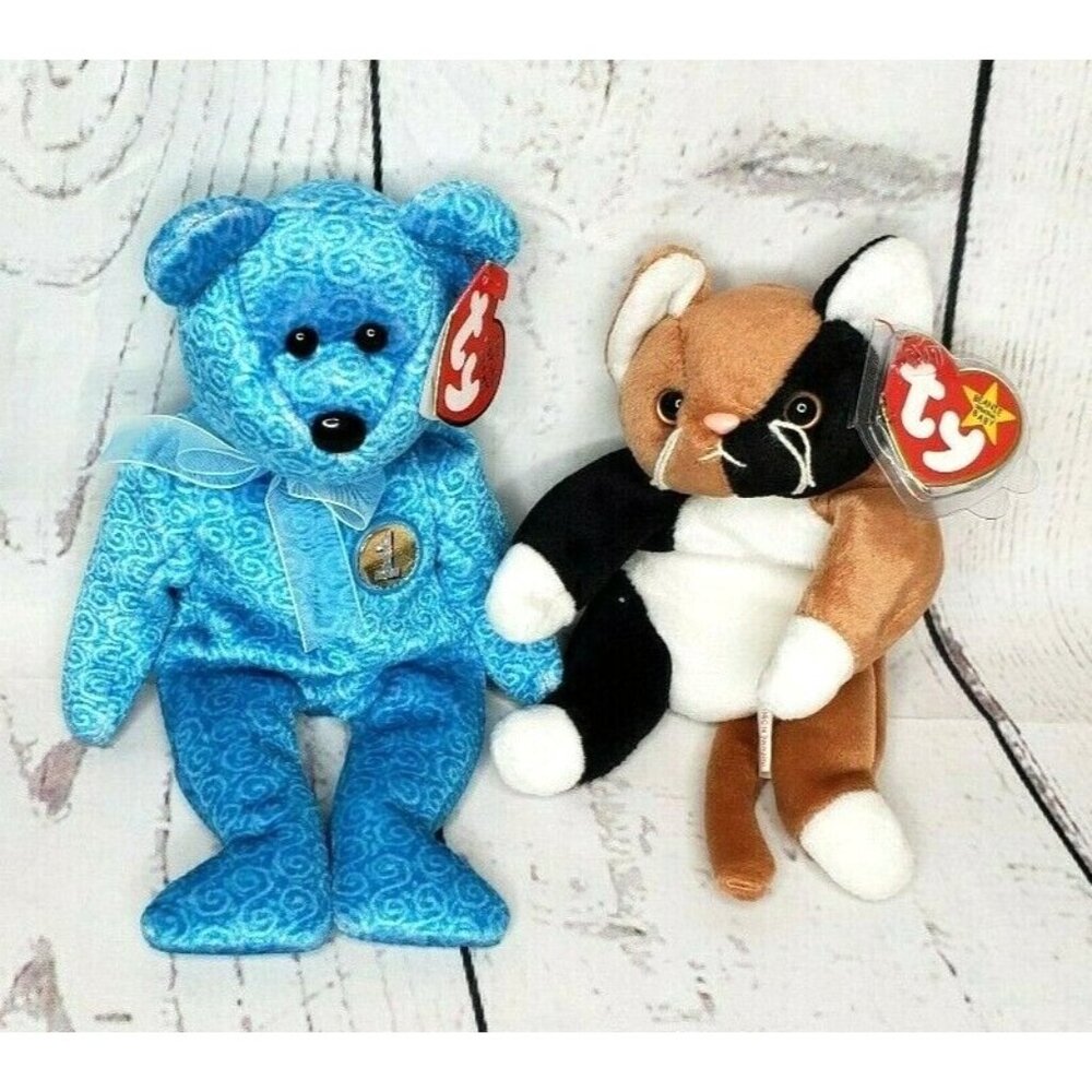 Beanie Babies TY Collection – Classy & Chip Vintage Stuffed Animal Bundle